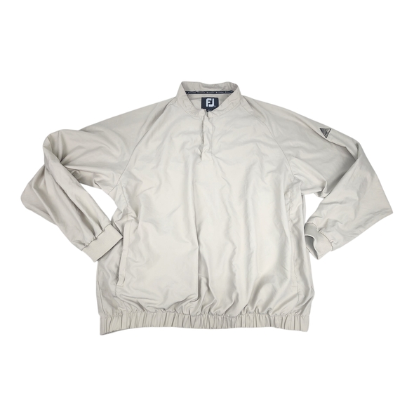 FootJoy Golf Windbreaker Pullover Jacket Men's XL Beige 1/4 Snap Windshirt - Picture 8 of 15
